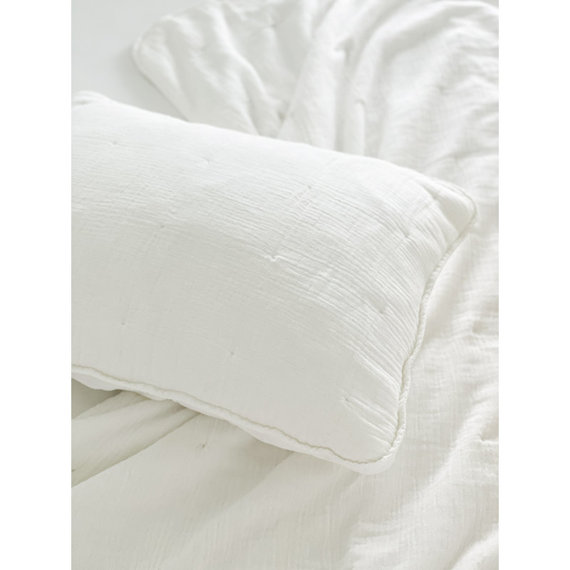 Quilt Set, White, Queen Quilt + 2 Shams