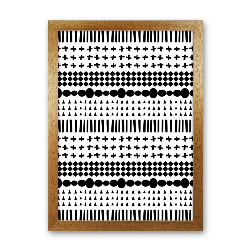 Scandi Pattern No 1 - Print, 34cm H x 25cm W x 3cm D, Brown Framed