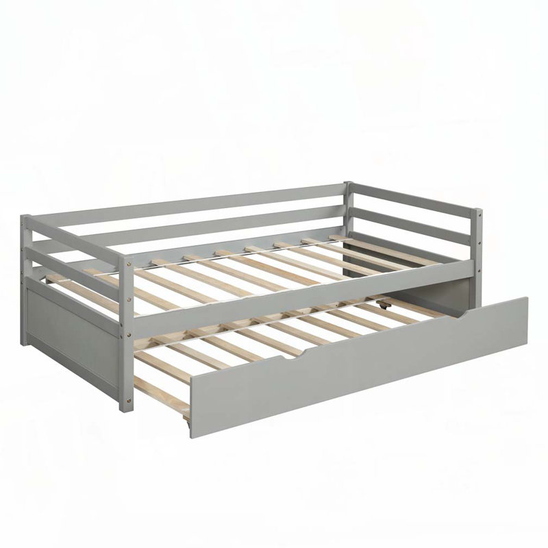Lit de jour en bois avec couchette, Grey
