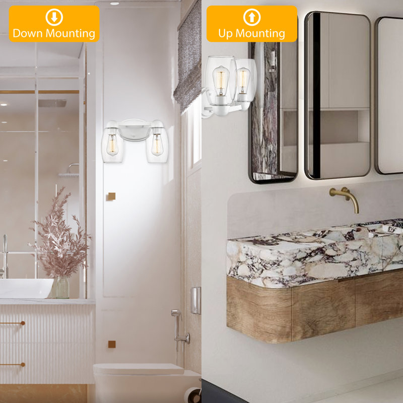 Éclairage de meuble-lavabo pour luminaires de salle de bain au-dessus d'un miroir, Naturel, 2