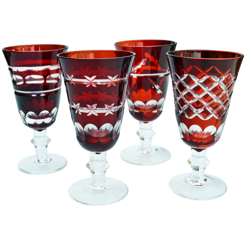 Ensemble de verres à pied en cristal 4 pièces