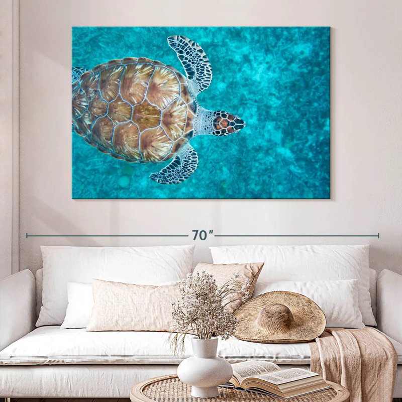 Natation tortue imbriquée, H 34 po x l 51 po