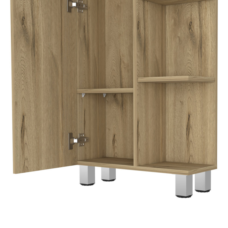 Los Angeles Linen  Cabinet, Five Shelves, One Cabinet, Divisions, Beige