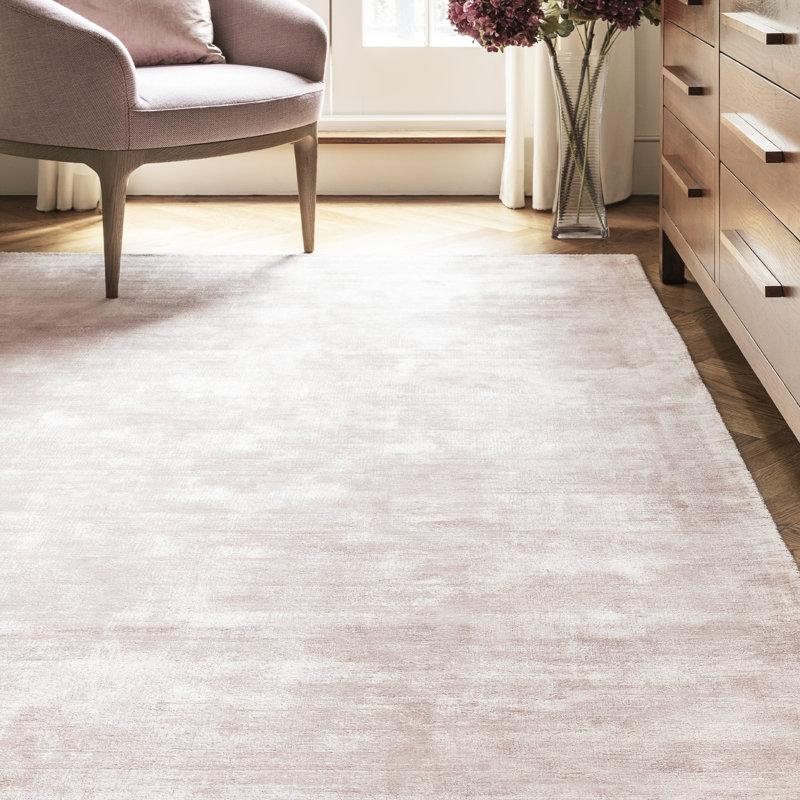 Phoebe Plain Silky Pink Rug, Rectangle 200 x 290cm