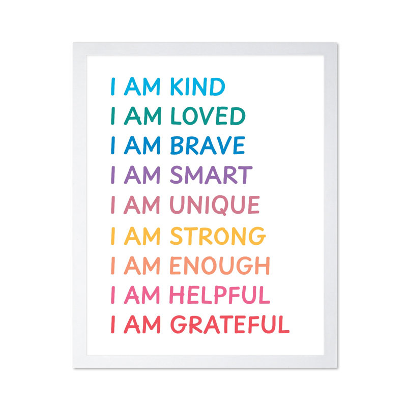 I Am Kind No3, 24"H x 32"W, Poster, White Framed