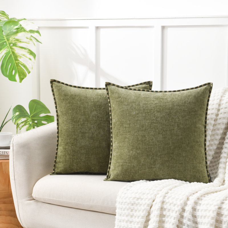 Housse de coussin décorative Soft Cozy, Vert, H 22 po x l 22 po