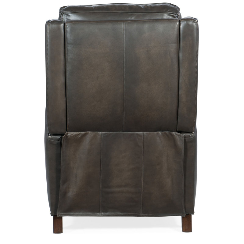 Elicce Leather Power Recliner, Brown Genuine Leather, Manual