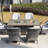 Moda 70 In. X 39 In. X 27 In. Rectangular Wicker Outdoor Gas Fire Pits Dining Setx