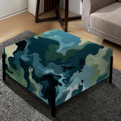 Motifs nomades - grand repose-pieds carré camouflage