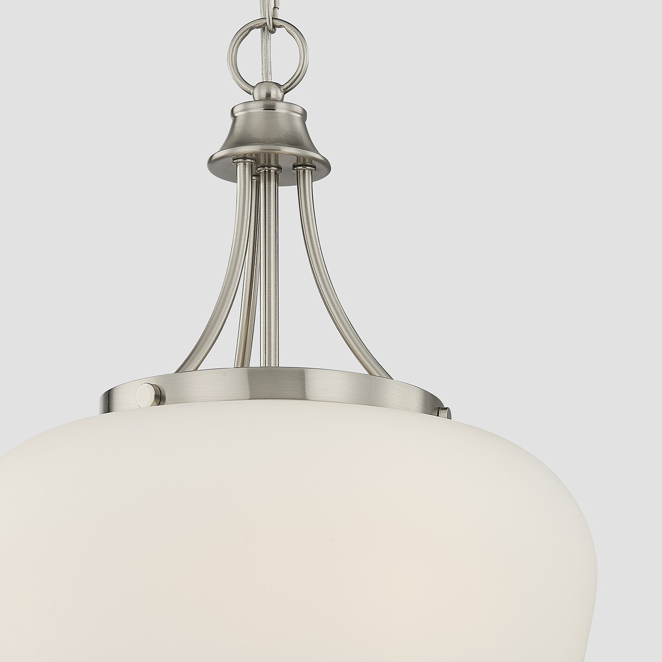 Breena Dimmable 3-Light Pendant, Satin Nickel, White