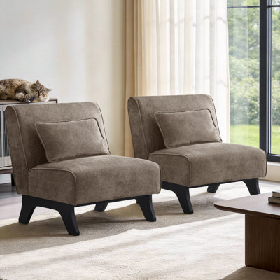 Chaise d'appoint rembourrée de 29,3 po de largeur avec coussin inclus (ensemble de 2)
