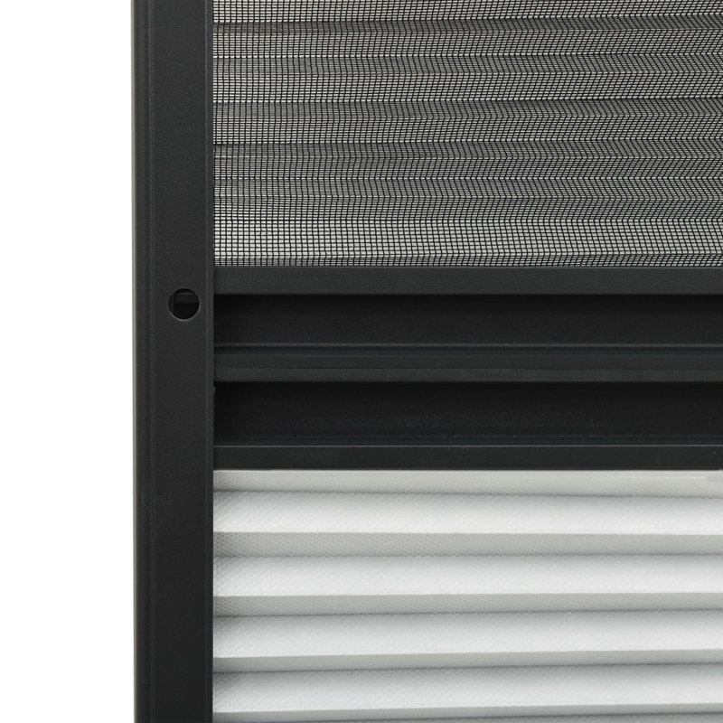 Symple Stuff Plisse Insect Screen For Windows Aluminium With Shade, 80 cm L x 39.37 cm W, Black