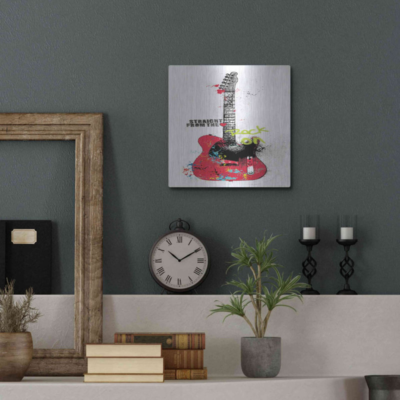  «Garage Band I Graffiti» par Mike Schick, art mural en métal, 12 po x 12 po, H 12 po x l 12 po