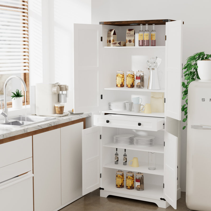 29" Wide 6-Tier Storage Cabinet - Organizer For Pantry, Laundry Room, Garage & Closet, White