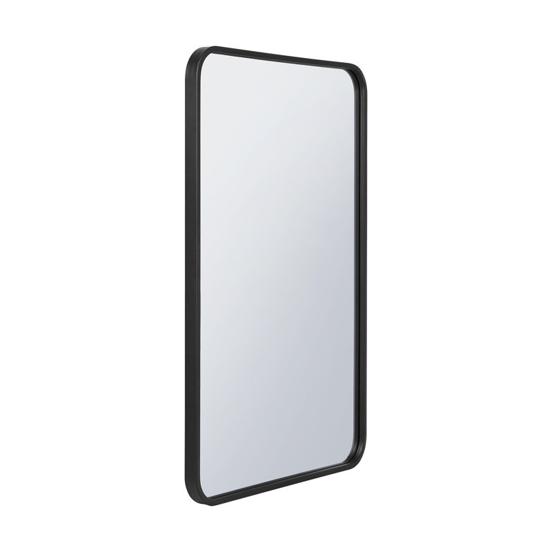 Newnam Metal Flat Wall Mirror, Black, 40" x 30"
