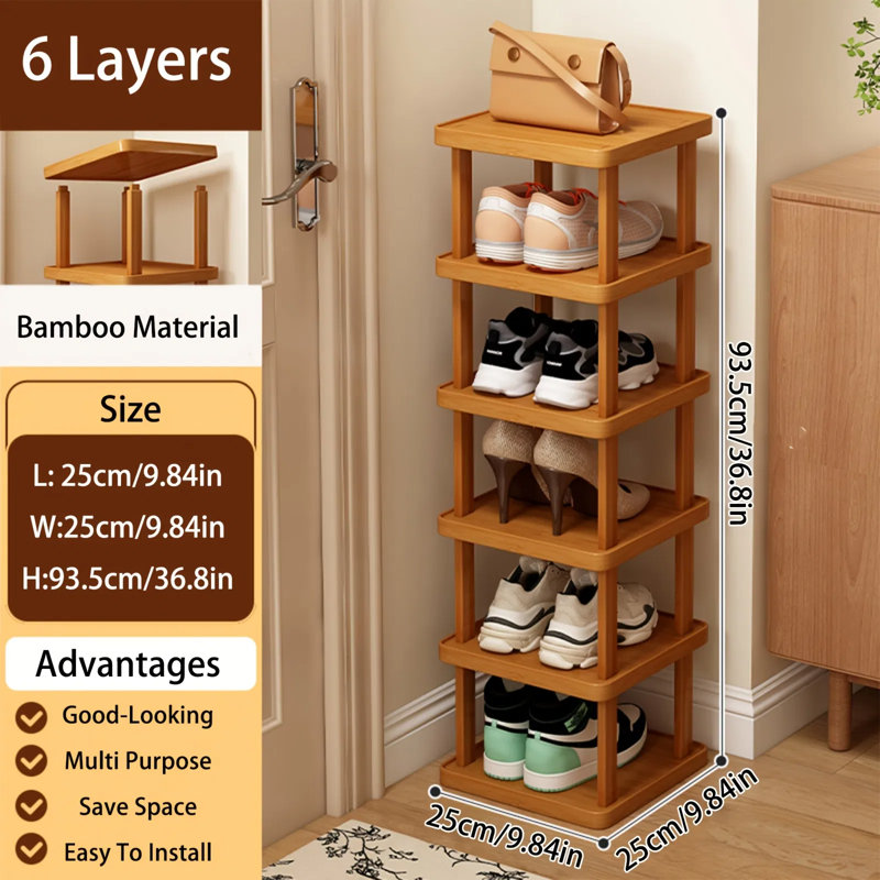 Expandable Folding Shoe Rack, No Installation Required, 36.8" H , 6