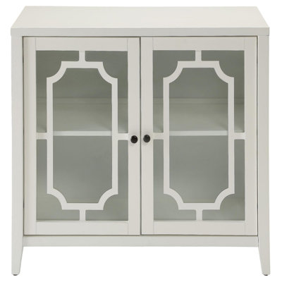 Console blanche avec 2 portes