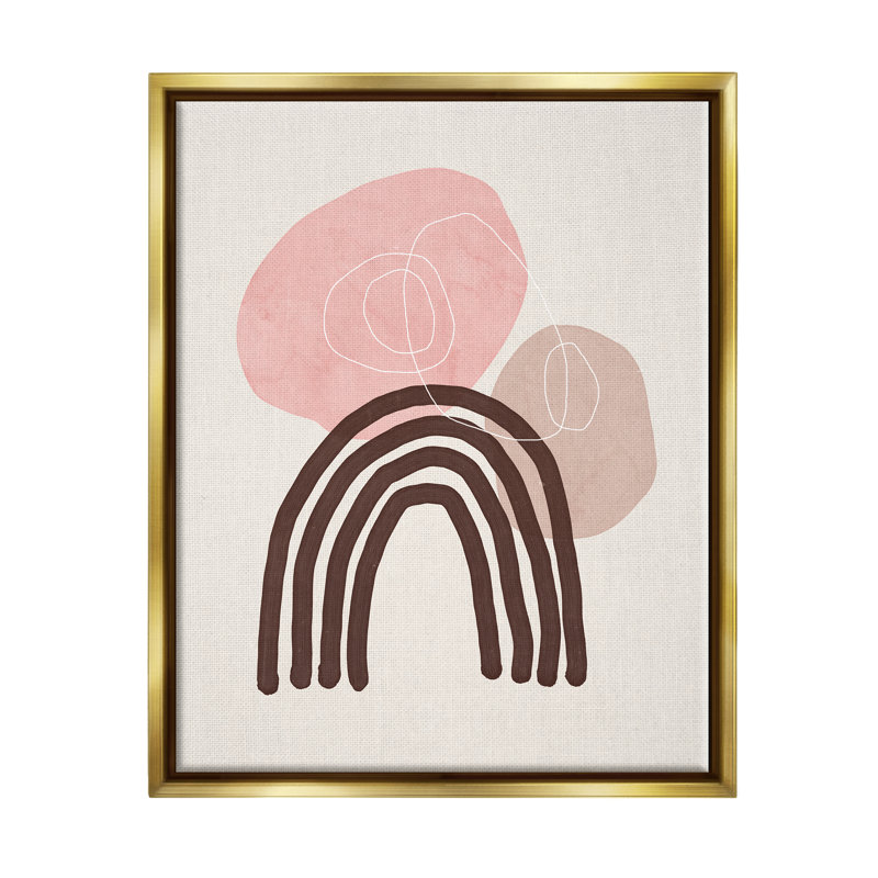 Fun Boho Rainbow Shapes - impression, H 21 po x l 17 po x P 1,7 po, Cadre flottant métallique doré