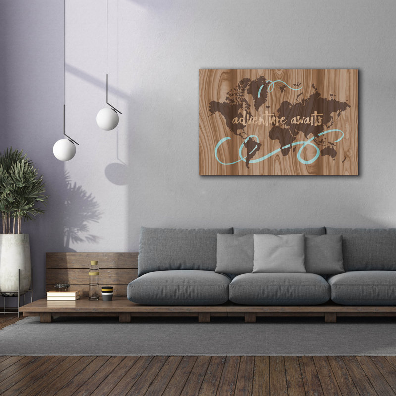 «Adventure Map» par Erin Clark, art mural sur toile, H 40 po x l 60 po x P 1,5 po