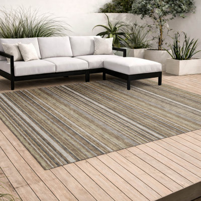 Tapis rayé Ceajay ACN3106 lavable à la machine pour l'intérieur et l'extérieur