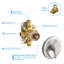 Système de douche mural rond 10 pouces avec valve brute Topcraft