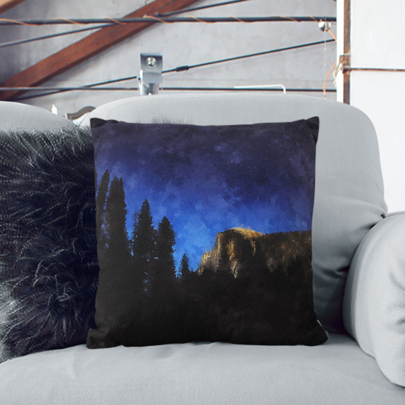 Stars Above Yosemite Cushion with Filling, Stone, 55cm H x 55cm W x 20cm D