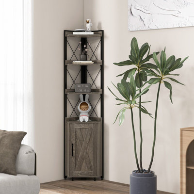 180cm H x 48cm W Metal Corner Bookcase