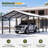 12 Ft. W X 20 Ft. D Heavy Duty Carport With Galvanized Steel Roof-121847174