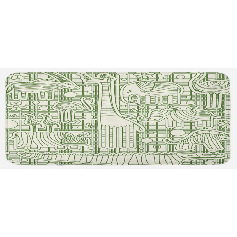 Tapis de cuisine autruche
