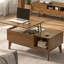 Ensemble de tables basses à plateau relevable avec 2 tables de bout, table basse en noyer et tables d'appoint avec station de charge-1124166118-1124166119