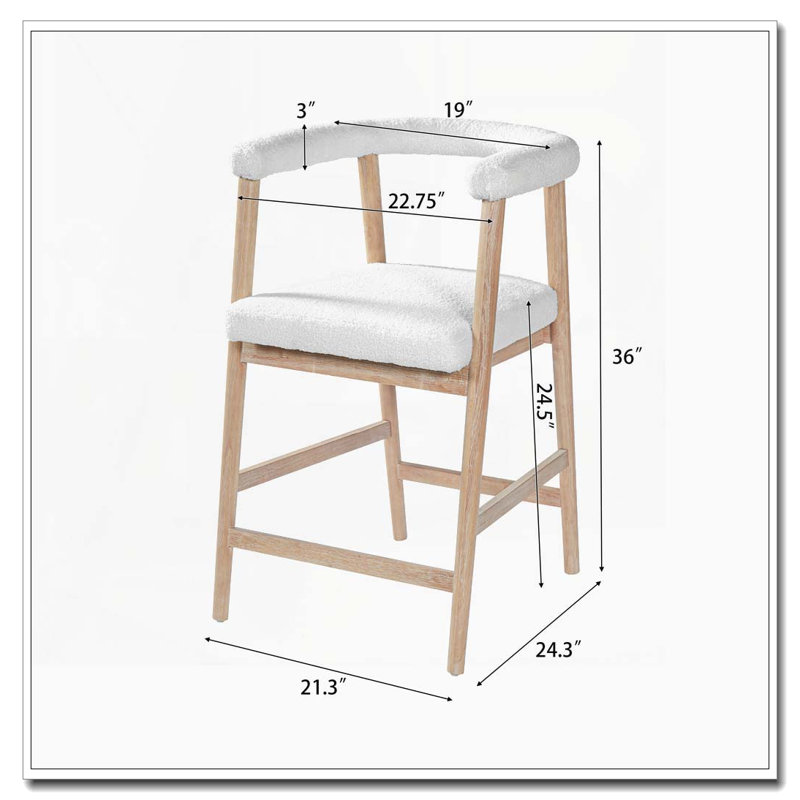 Tabourets de bar avec dossier, Naturel