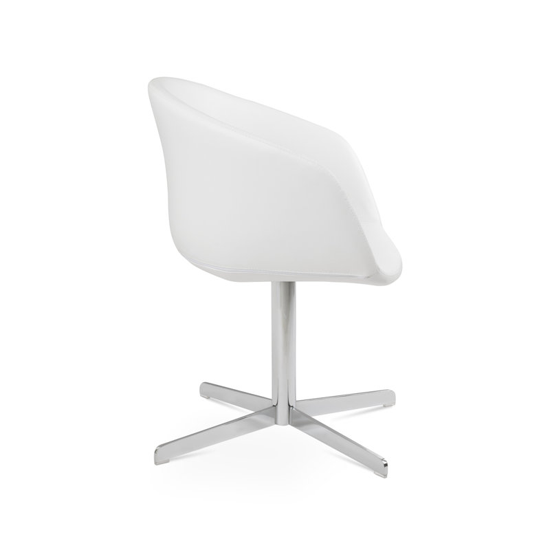 Chaise de salle à manger Tribeca, Chrome, Blanc / Blanc