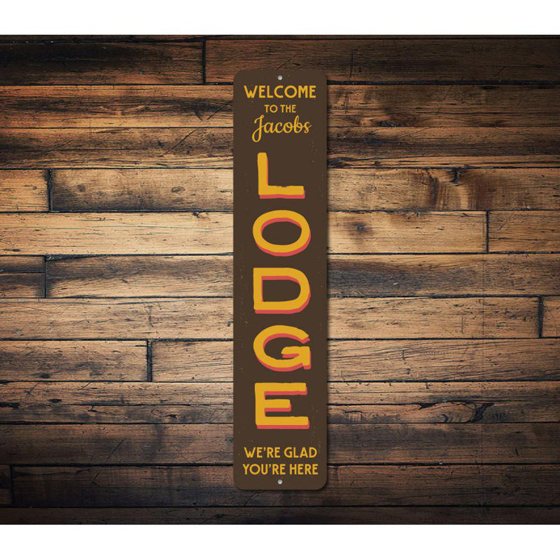 Enseigne verticale en aluminium Lodge Lodge, H 4 po x l 18 po x P 0,04 po