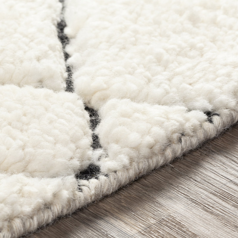Meknes Global Cream, Black Area Rug, Rectangle 2' x 3'