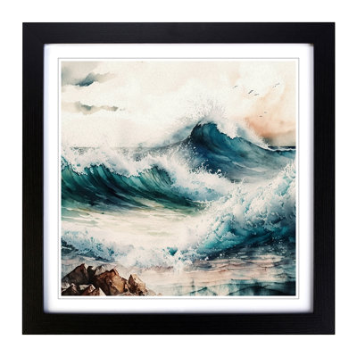 Ocean Watercolour - Framed Print
