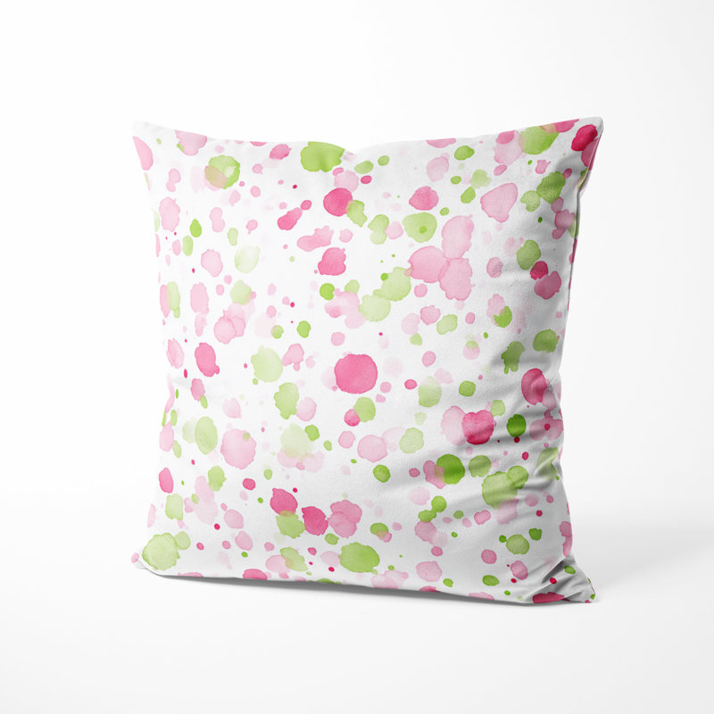 Coussin Modern Modern - coussin abstrait rose et vert, H 20 po x l 20 po