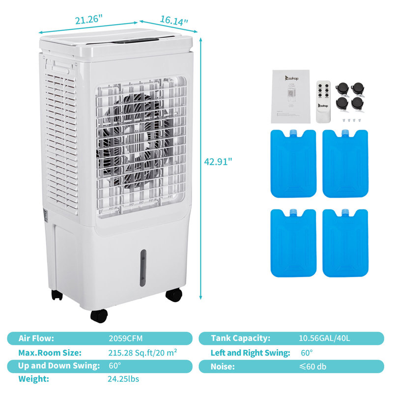 3 In 1 Portable Air Conditioner, Portable AC Unit With Dust Filter For Room Up To 215 Sq.Ft, With Remote Control, 24 Hour Timer, Installation Kit,White