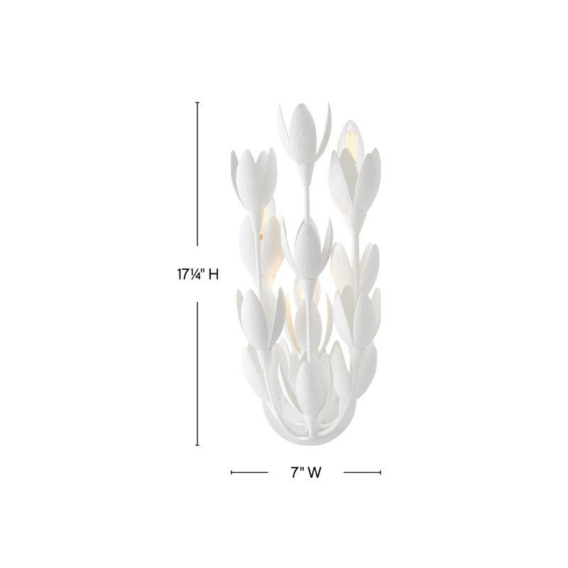 Flora Three-Light Handmade Wall Sconce by Lisa McDennon, Textured Plaster