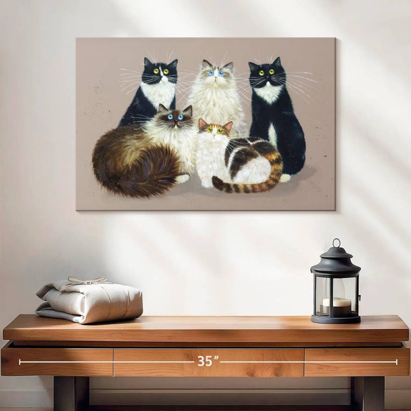 Brampt Five Cat Gang, 32" H x 48" W
