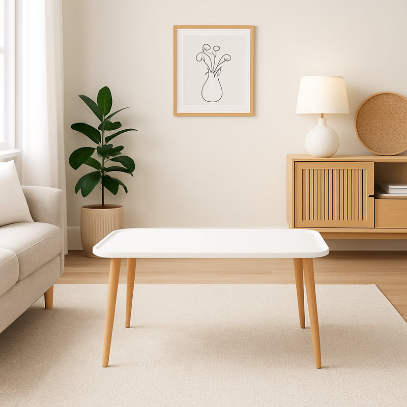 Deandra 89.5cm W Coffee Table, White