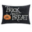 Trick Or Treat Halloween Lumbar Pillow – Embroidered Black Cushion With Insert