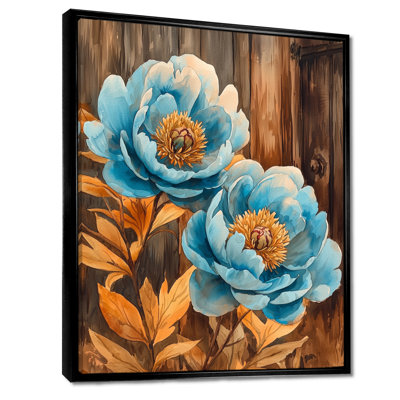 Pivoines bleues dans la basse-cour III - Pivoines, impressions sur toile