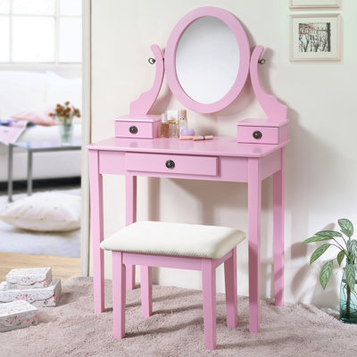 Ensemble coiffeuse et tabouret de maquillage
