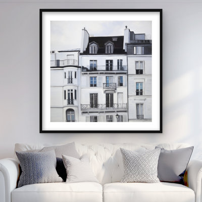 Bâtiments le long de la seine - reproduction d'art encadrée