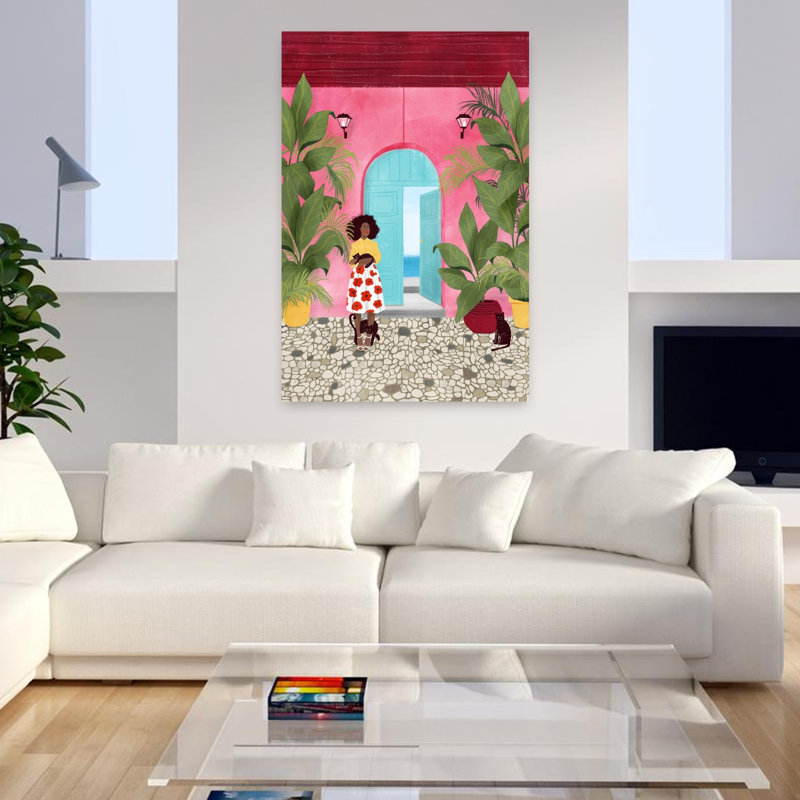Art contemporain contemporain rétro, H 48 po x l 32 po