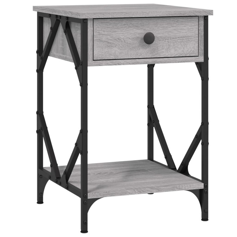 Aldery 40cm W Bedside Table, Grey Sonoma