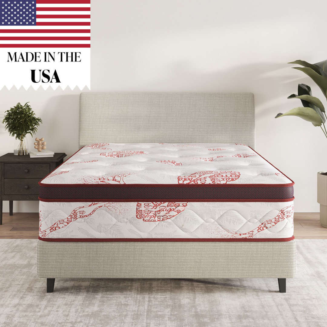 13" Medium-Firm Hybrid Mattress, Edge to Edge Pocket Coil, Bed in A Box,Ottopedic Alwyn Home Mattress
