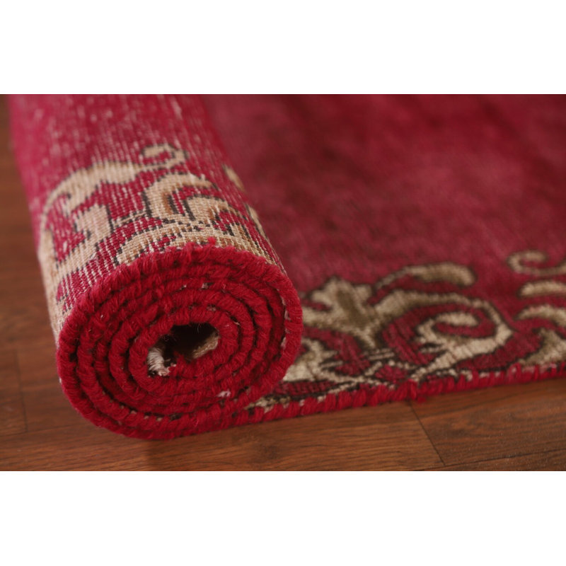 Bordered Fuchsian Traditional Runner Rug 2x10