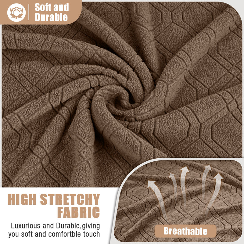 Causeuse inclinable avec housse pour console Wald Stretch, Café clair