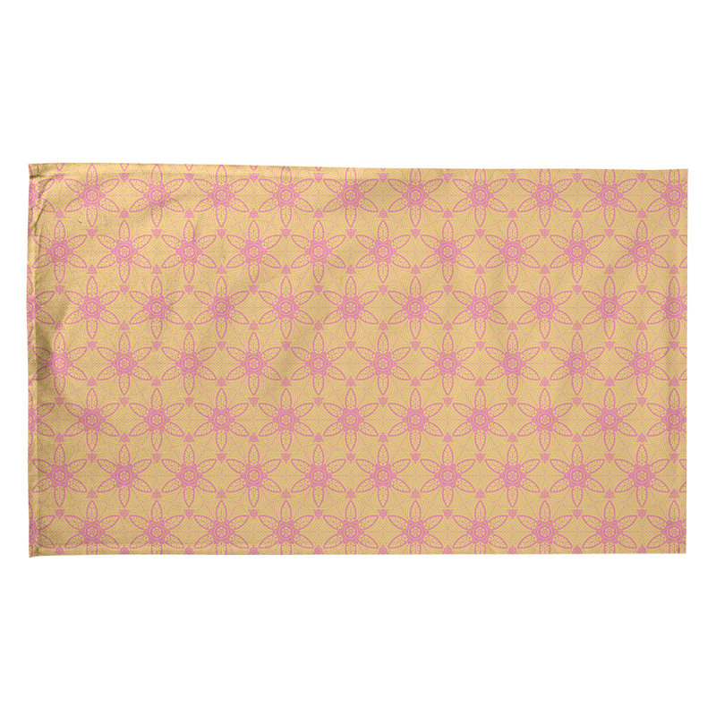 Serviette de thé à cercles ornés Mcguigan, Orange / rose, Polyester sergé